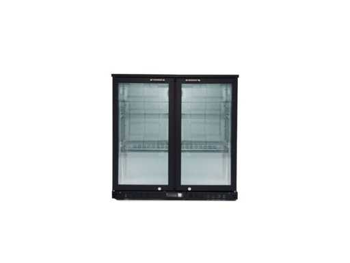Iceshop - 2 LED glass door bar fridge 208L - 2 door bar fridge - Refrigerated