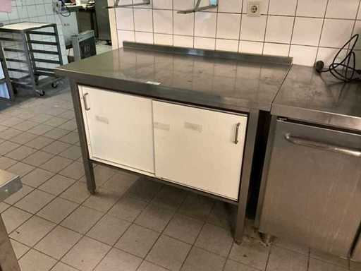 RVS werktafel met onderkast