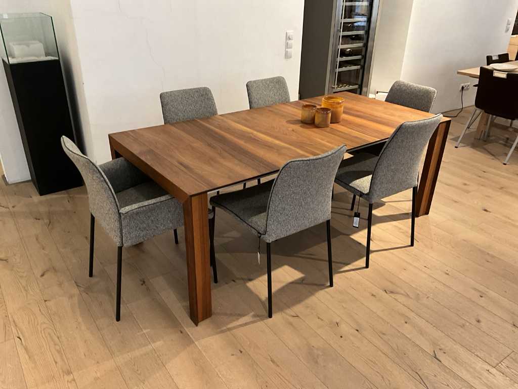 Christine Kröncke Tables de salle à manger extensibles en bois massif avec 6 chaises