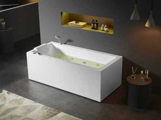 Mawialux opbouw design massagebad - waterval - mat wit 