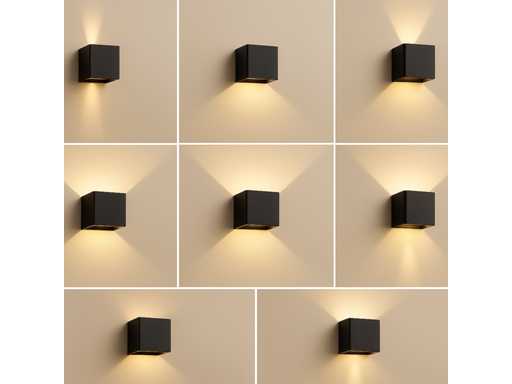 Éclairage mural - LED bidirectionnelle – Cube – 2 x 5W – SW-2312 (4x)