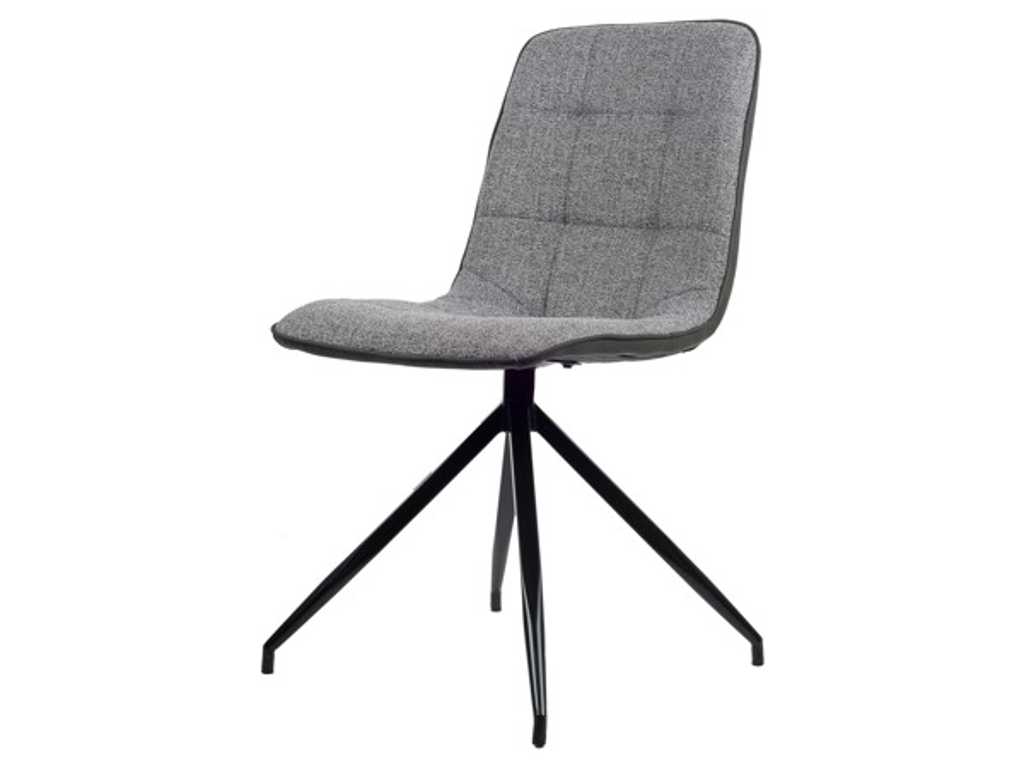 6x Design dining chair grey weave/faux leather