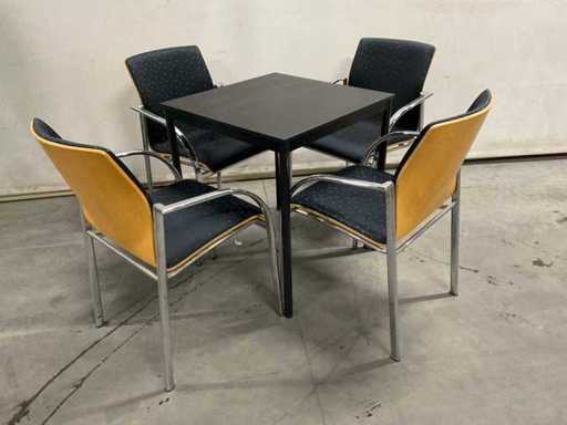 table with 4 chairs H. 75 x W. 65 x xD. 65 cm