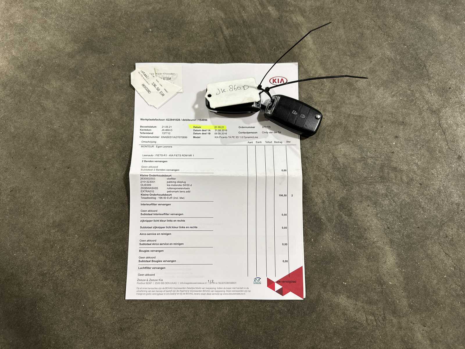Kia Picanto 1.0 CVVT DynamicLine 69pk 2016 (Origineel-NL), JK-860-D