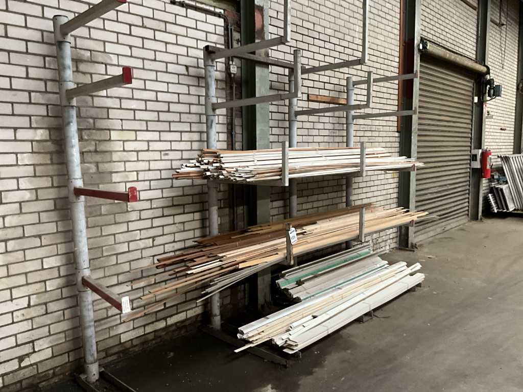 Cantilever rack with contents