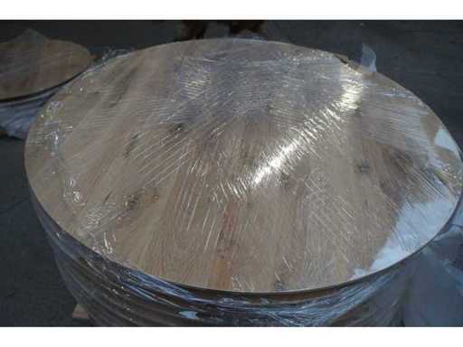 1x Massief eiken tafelblad rond 1m20