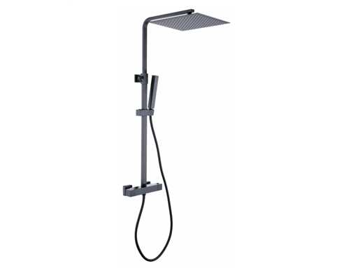 Mawialux Thermostat apparent douche à effet pluie noir mat