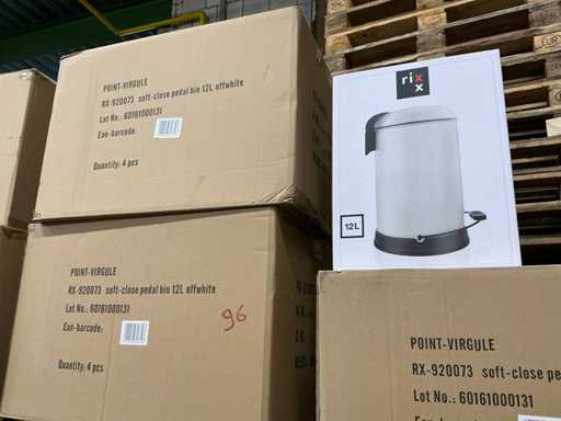 Partij Rixx 12L soft close pedaalemmers offwhite (60x)