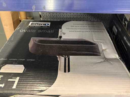 Set di fontane ovale Differns Small Bluestone (2x)