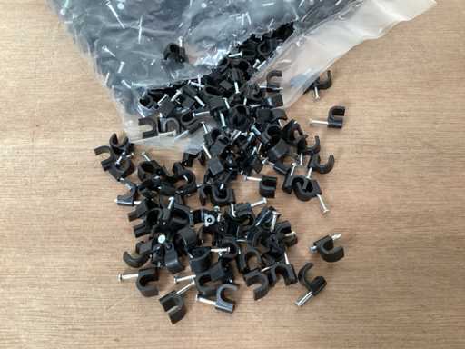 Uni kabelclips rond 7 mm, zwart (60000x)