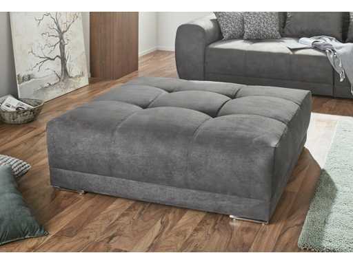 Pouf XXL microfibre gris