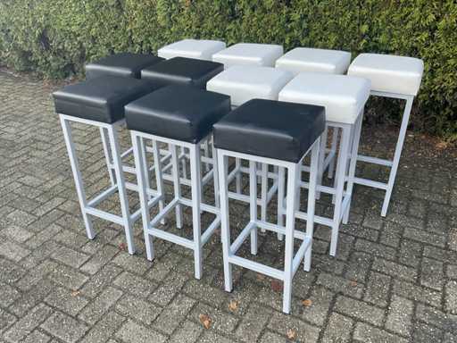 Barkruk - wit/zwart (11x)