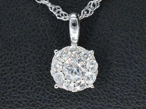 Witgouden hanger met diamanten