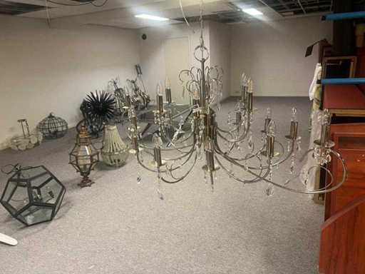 Lustre original exclusif EICHHOLTZ couleur Argent poli avec Swarovski Kristalle 140 x 140 cm