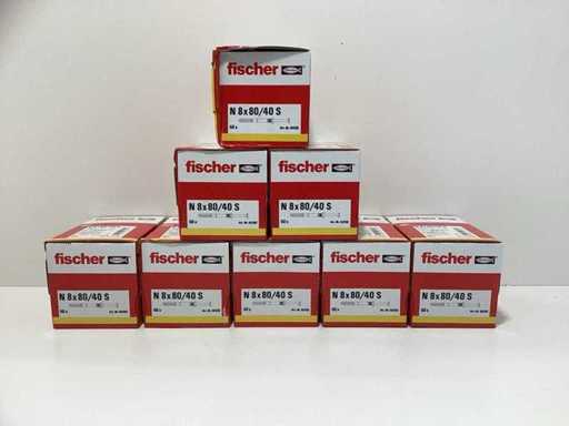 (400x) Fischer N 8x80/40 S Plug Impact z głowicą zagłębianą