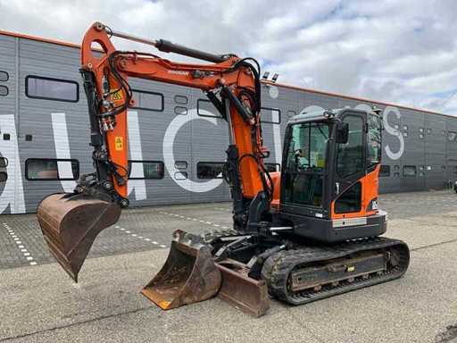 2012 Doosan DX80R 2PC Boom Midi Bagger mit Topcon X53i GPS-System