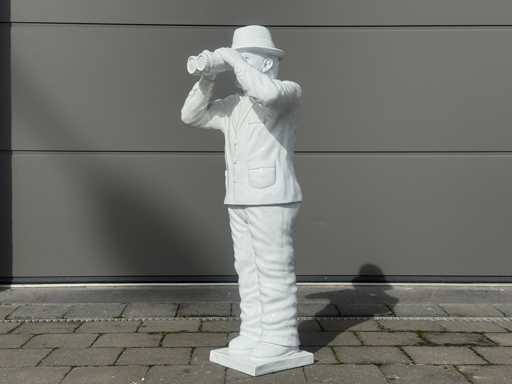 Man met Verrekijker H90cm White