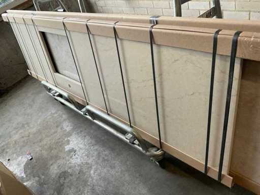Hardstenen keukenwerkblad 221x65 cm