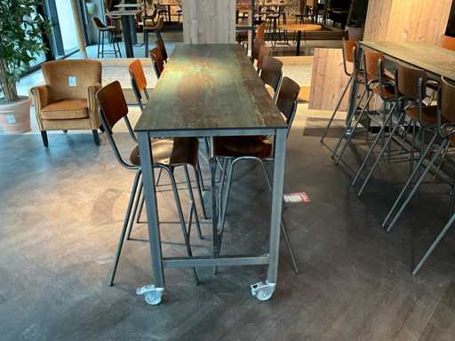 High Mobile Dining Table with Chairs