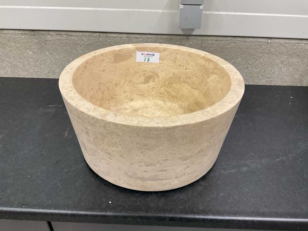 Umywalka z trawertynu z kamienia naturalnego beżowa 