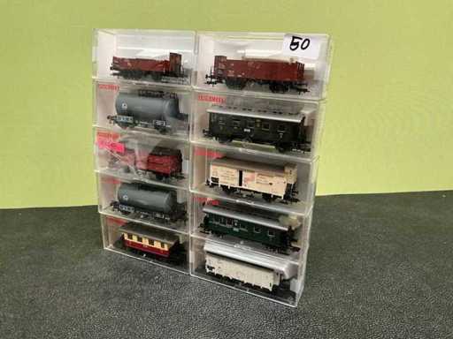 Fleischmann 5867 / 5348 / 5209 / 5364 / 5811 / 5056 / 5408 / 5408 / 5067 / 5767 Vagone modello (10x)