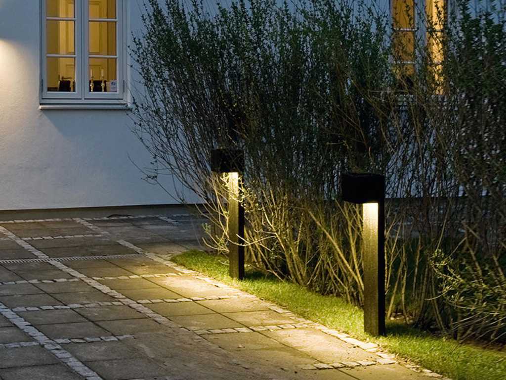 6 x Tuinlamp rechthoekig GU10 fitting zand zwart waterdicht