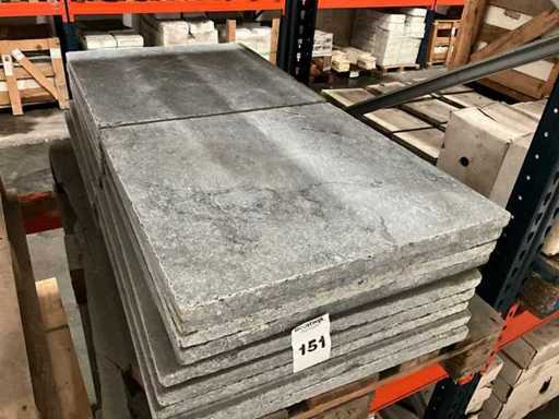 Carrelage de jardin en pierre bleue vietnamienne