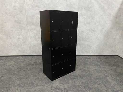 Armoire casier 12 portes noir avec clés