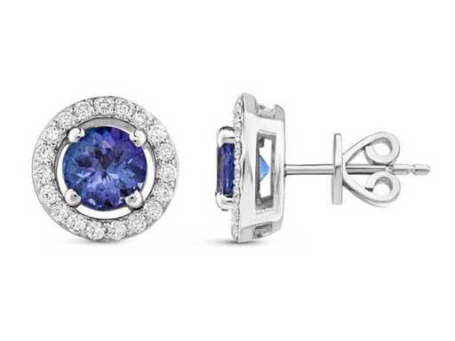 Luxus-Ohrring aus natürlichem Tansanit-AAA+ 2,67 Karat in 18-karat-Weißgold