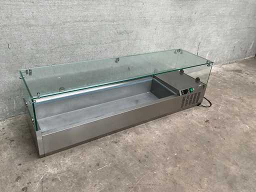 Opzetkoelvitrine met glasopbouw