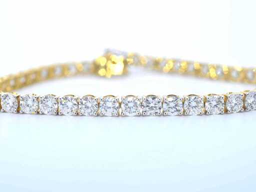 Bracelet de tennis en or 18 carats diamants taille brillante 10 carats