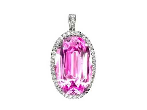 Luxusanhänger Natural Intense Pink Kunzite 28,14 Karat