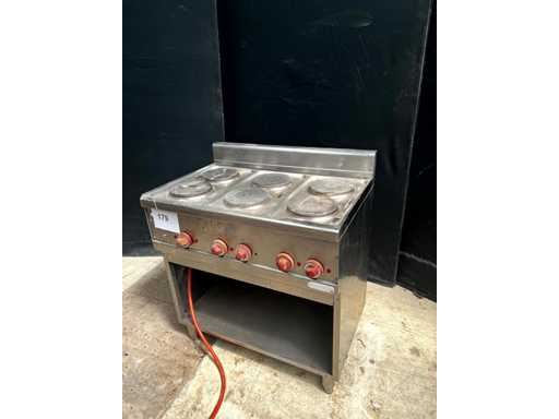 Berto's - 6 ronde plaat elektrisch fornuis met kast