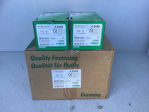 (12x) PARCO® Span-Fast | 1090T | 4,0 x 60mm | Blau-Verzinkt | Teilgewinde | TX (2400 stuks) 