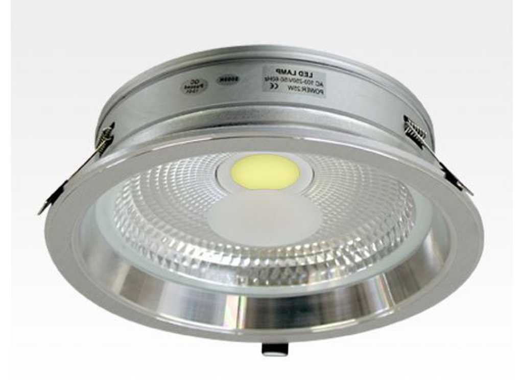 Package of 24 - 18W LED Recessed Downlight Silver Round Warm White / 2700-3200K 1170lm 230VAC IP40 120 Degree Lighting Wall Light Ceiling Light Interior Light Recessed Light Office Light Path Lighting Aisle Lighting