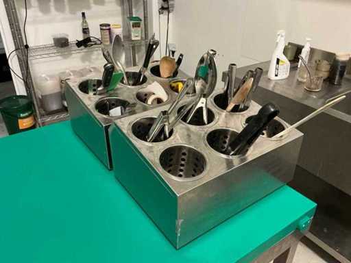 Stainless steel cutlery tray (2x)