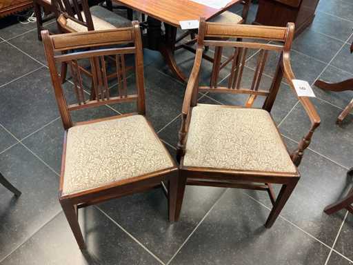 GEORGE III Mahonie eetkamerstoel (7x)