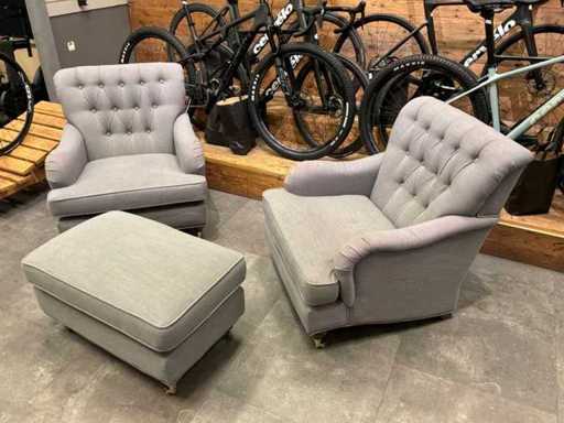 Fauteuils avec ottoman (3x)