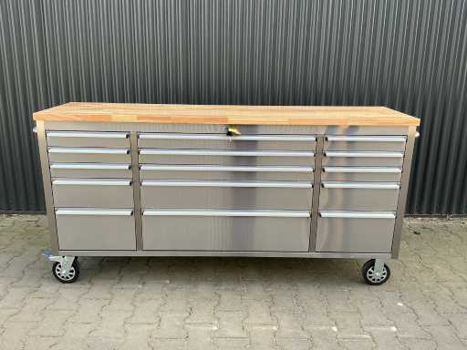 Field Industries 7215 Chariot à outils / armoire d’atelier haut de gamme en acier inoxydable inox