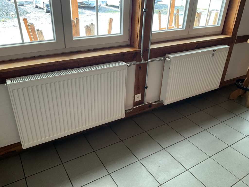 Lots of heating radiators