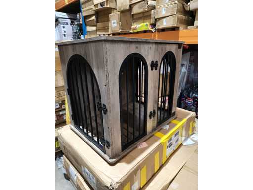 Kennel vintage per cani con 2 ingressi.