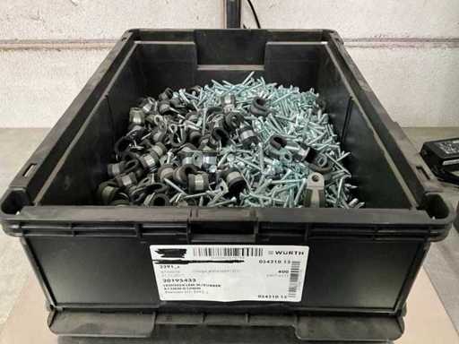 Würth 8.12 kg Assorti leidingklem D10 mm + universele schroeven in stapelbare bak