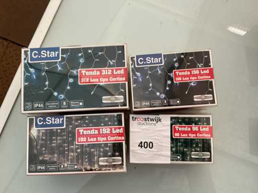 C.Star. Schutzart IP44. Innen- / Außenbereich, Weihnachts-LED-Beleuchtung. (4-fach)