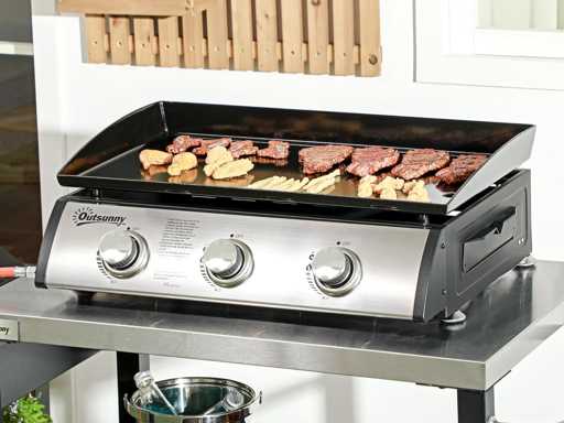 Plancha - Gasbarbecue, tafelbarbecue met 3 branders