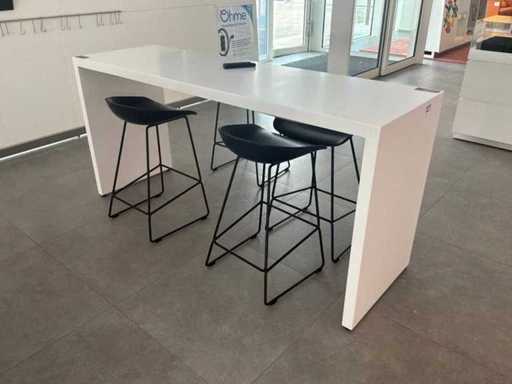 Table haute avec tabouret de bar designer 4x HAY