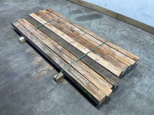 Teak beam 230x6-14 cm (9x)