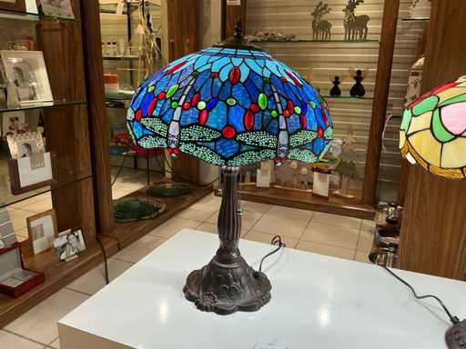 TIFFANY Tafellamp dragonfly design met parels