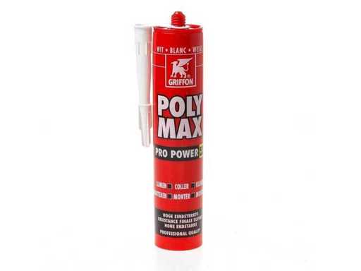 Griffon Poly Max - adeziv de asamblare alb 290ml - vopsea, pur, lipici și sigilant (2x)