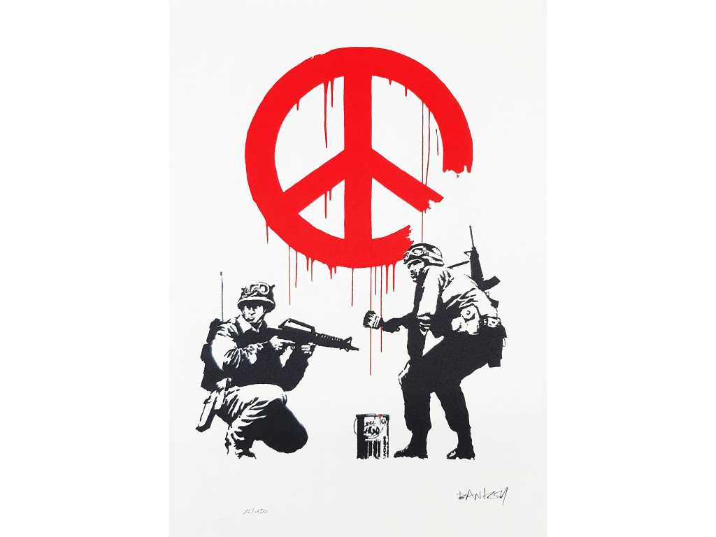 Banksy (geboren 1974), basierend auf - CND Soldiers