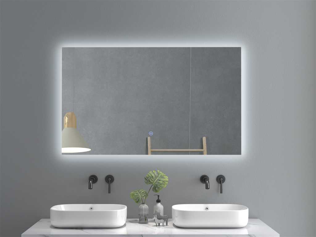 Miroir LED 100x60 cm fonction anti-buée et gradation NOUVEAU